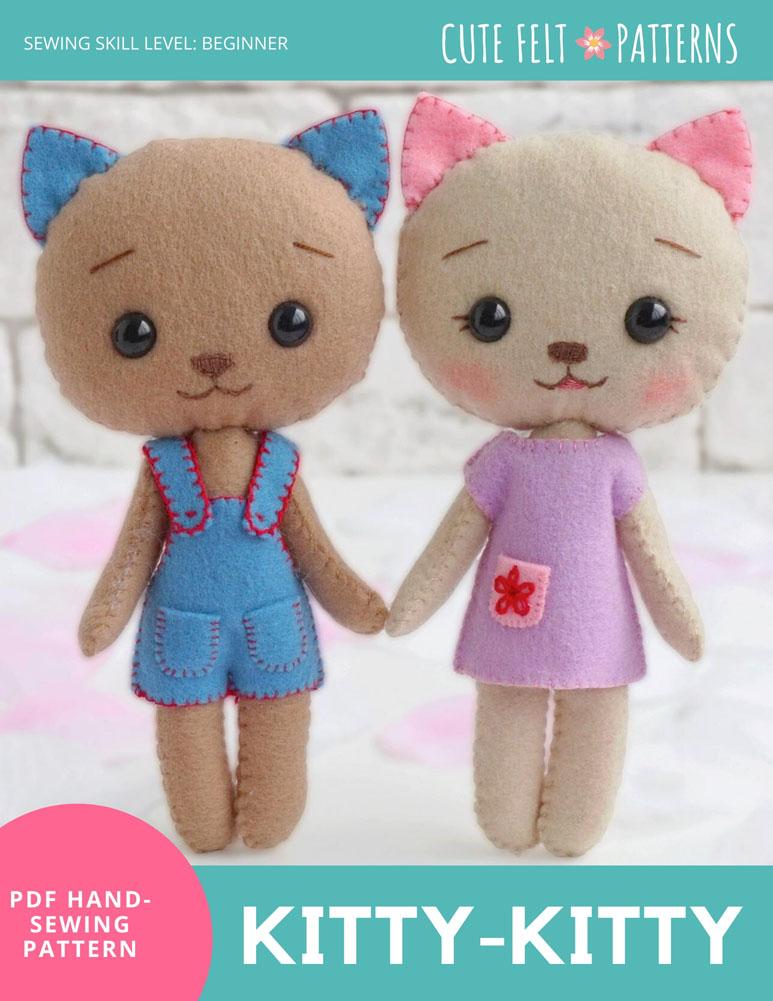 Free stuffed cat sewing pattern and tutorial  Easy sewing projects, Sewing  stuffed animals, Beginner sewing projects easy