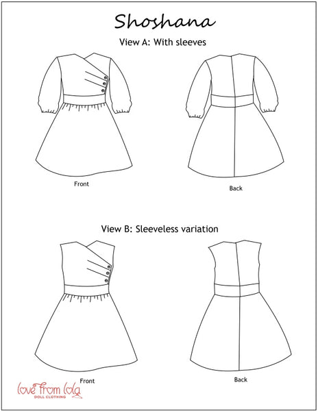 Love From Lola Shoshana 18 Inch Doll Clothes Pattern