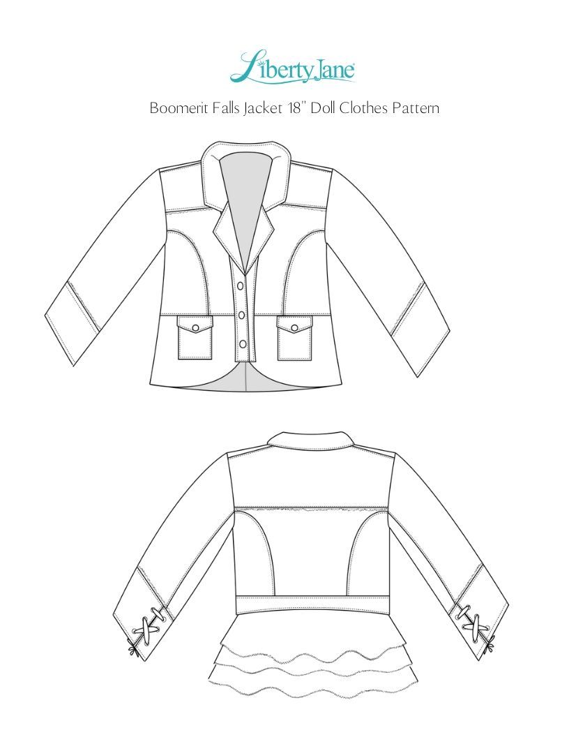 Liberty Jane Boomerit Falls Jacket Doll Clothes Pattern 18 inch ...