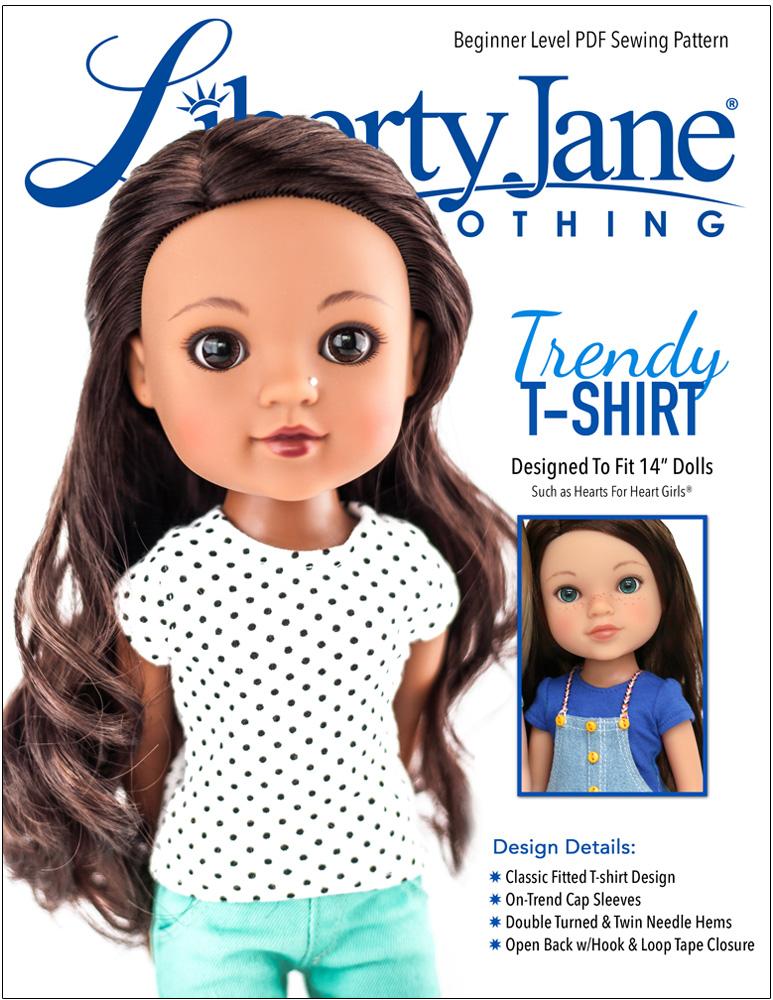 Easy Basics Jeans & T-shirt Doll Clothes Downloadable PDF Sewing Pattern  for Curvy 11.5 Fashion Doll Fashionista Mtm Made to Move 