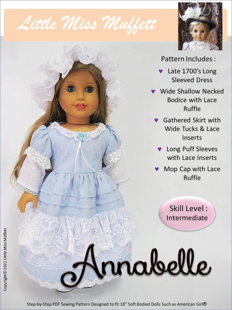 Little Miss Muffett Annabelle 18 Doll Clothes Pattern