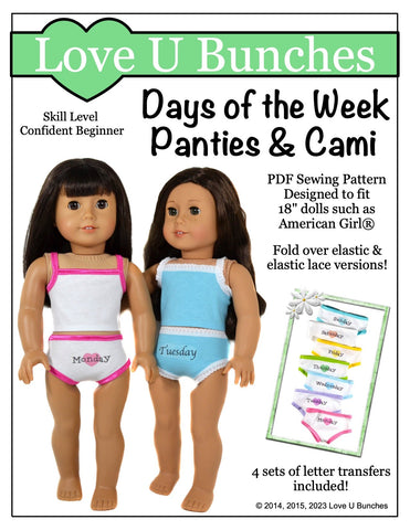 18 on Main Captain Underwear Doll Clothes Pattern 18 inch dolls such as American  Girl®