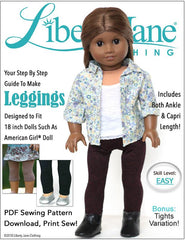 Liberty Jane Capri and Shorts 18 inch Doll Clothes Pattern PDF