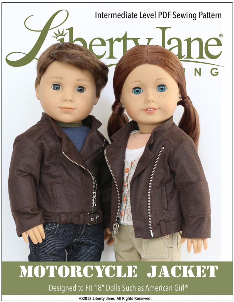 Motorcycle Jacket 18 inch Doll Clothes Pattern PDF Download