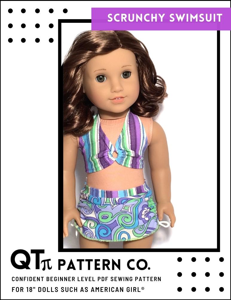 Qtπ Pattern Co Scrunchy Swimsuit 18 Doll Clothes Pattern
