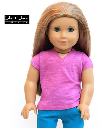 V-Neck Tee 18 inch Doll Clothes Pattern PDF Download