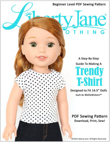 Liberty Jane Capri and Shorts 18 inch Doll Clothes Pattern PDF Download
