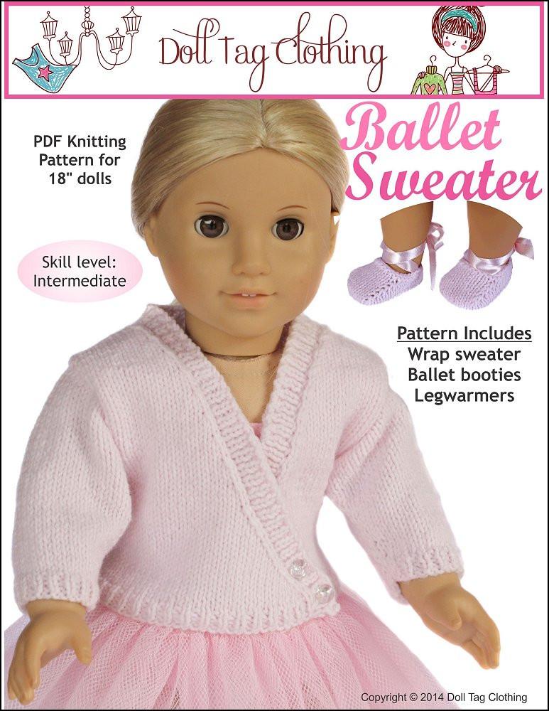 Ballet Sweater Knitting Pattern 18 inch PDF Download
