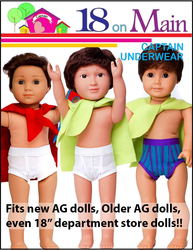 18 on Main Captain Underwear Doll Clothes Pattern 18 inch dolls