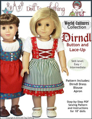 Doll Tag Clothing Dirndl Doll Clothes Pattern 18 inch American Girl Dolls